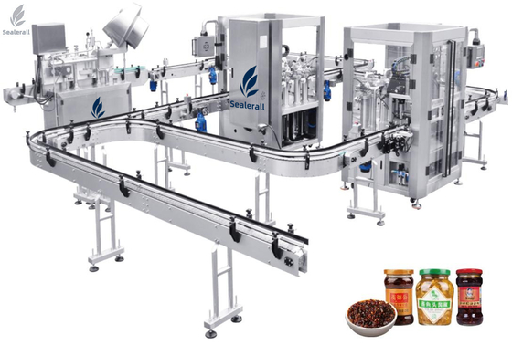 Buen precio Línea de producción de llenado de salsa de alta velocidad Máquina automática de llenado de alimentos Operación simple en línea